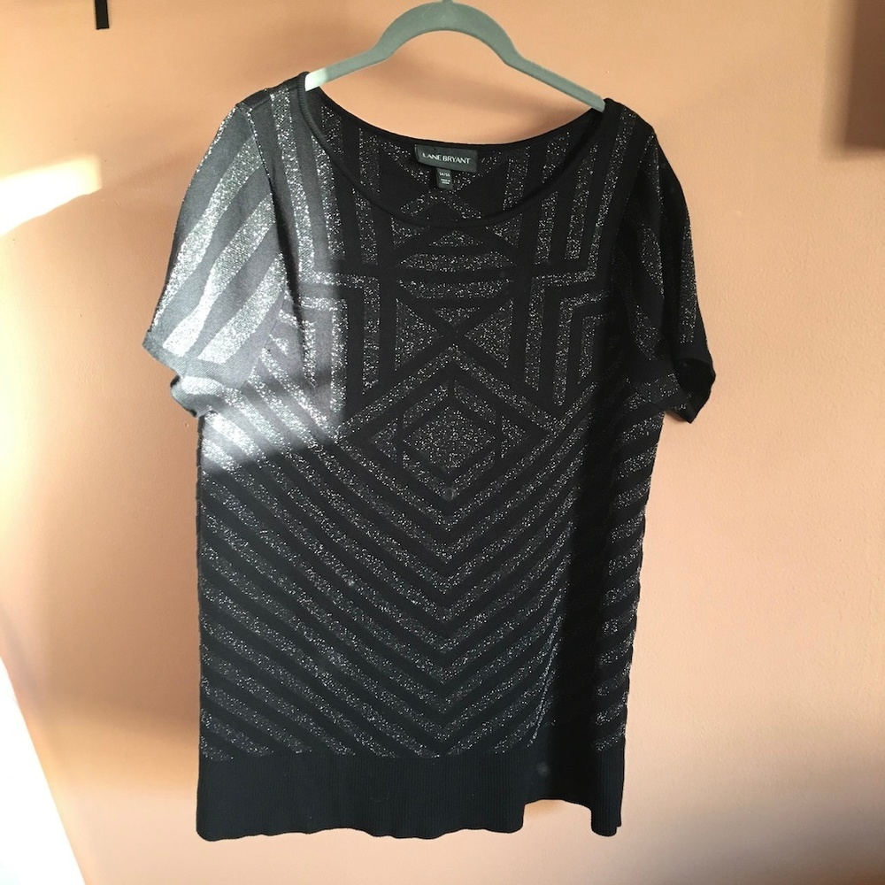 Lane Bryant black and gold sweater